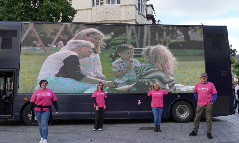  Foster 4 team in front of the roadshow bus