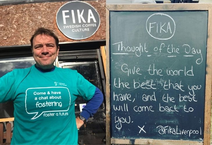 Fostering Phil at Fika cafe drop-in event