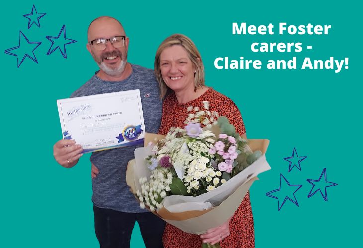 Foster carers Claire and Andy receive a special recognition award